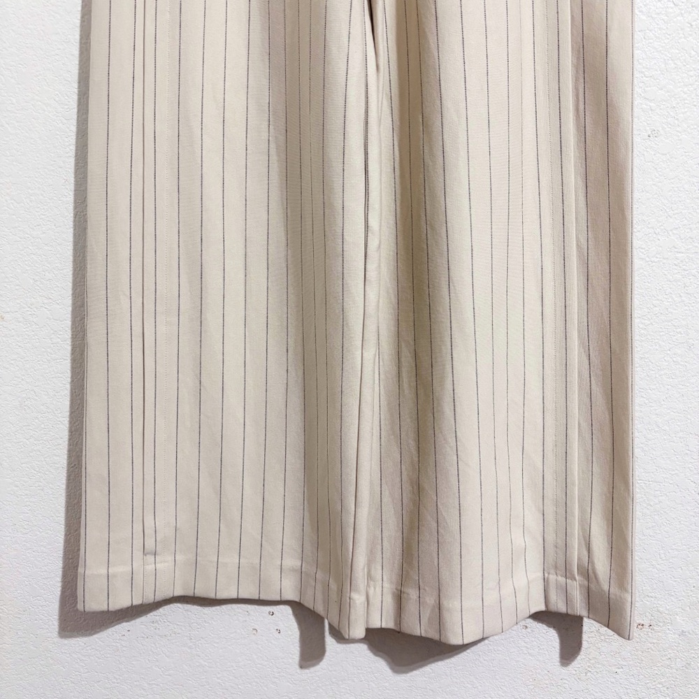 COS Pinstriped High Rise Wide Straight-Leg Pants in Cream White & Black - Picture 5 of 8